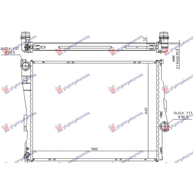 RADIATOR PETROL/DIESEL MANUAL/AUTOMATIC (580x450x26) (BRAZED) (KOYO) - BMW BMW SERIES 3 (E46) COMPACT 01-05 pentru BMW, BMW SERIES 3 (E46) COMPACT 01-05
