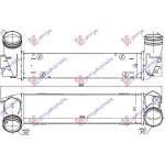 RAD. INTERCOOLER 3.0 (335i) BNZ.-3.0 (335D) DSL. (510x130x105) TUB 70/70 - BMW SERIES 3 (E92/93) COUPE/CABRIO 07-11 pentru BMW, BMW SERIES 3 (E92/93) COUPE/CABRIO 07-11, PEUGEOT, PEUGEOT EXPERT 07-16, Partea frontala, Radiator Intercooler