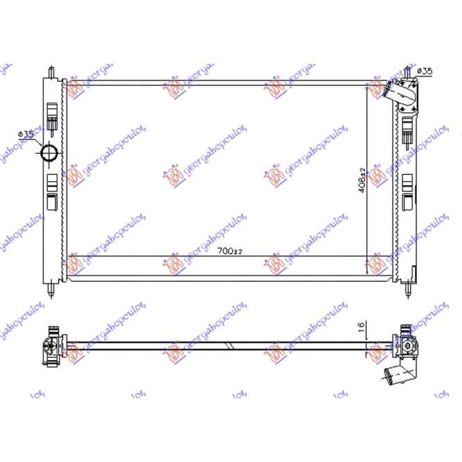 RADIATOR 1.6-1.8 PETROL 2014- (700x410x16) (KOYO) - MITSUBISHI MITSUBISHI LANCER SEDAN 08- pentru MITSUBISHI, MITSUBISHI LANCER SEDAN 08-