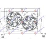 COOLING FAN (DOUBLE) (+A/C) PETROL-DIESEL - FORD FORD MONDEO 00-07 pentru FORD, FORD MONDEO 00-07