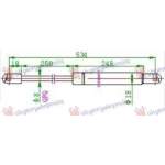 GAS SPRING TAIL GATE 5D (534,5L-585N) - FORD FORD MONDEO 00-07 pentru FORD, FORD MONDEO 00-07