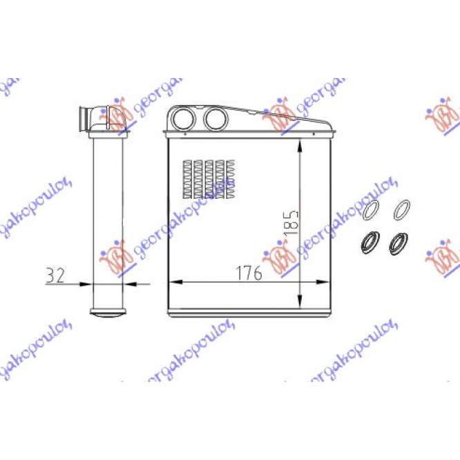HEATER RADIATOR (185x176) (VALEO TYPE) - AUDI AUDI Q3 11-14 pentru AUDI, AUDI Q3 11-14