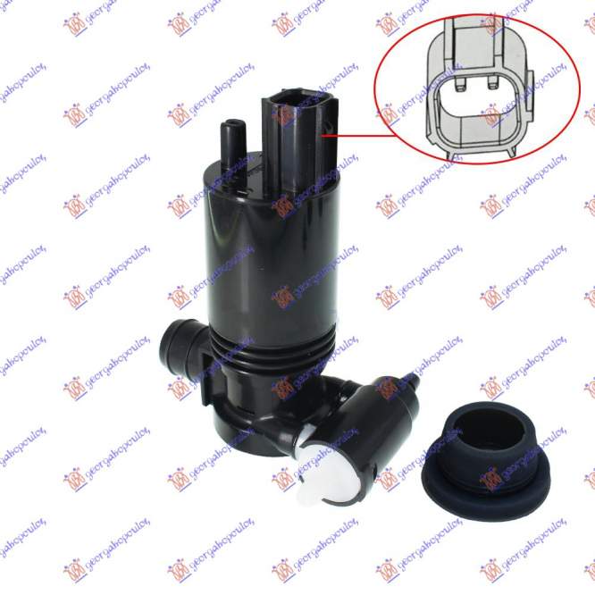 MOTOR FOR WIPER WASHER TANK W/REAR WIPER -09 SQUARE PLUG - LAND ROVER LAND ROVER RANGE ROVER 02-12 (L322) pentru LAND ROVER, LAND ROVER RANGE ROVER 02-12 (L322)