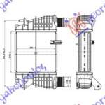 RADIATOR INTERCOOLER 1.2/1.6 TCE PETROL 1.5 dCi (210x205x64) - RENAULT RENAULT MODUS 08-13 pentru RENAULT, RENAULT MODUS 08-13, PEUGEOT, PEUGEOT EXPERT 07-16, Partea frontala, Radiator Intercooler