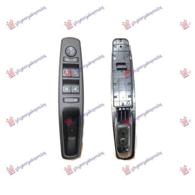 DOOR/MIRROR SWITCH (Quatern) (1 Plug/13 Pin) (W/FRAME) - RENAULT RENAULT MEGANE H/B - S.W. 08-14 pentru RENAULT, RENAULT MEGANE H/B - S.W. 08-14, PEUGEOT, PEUGEOT EXPERT 07-16, Interior, Comutatoare