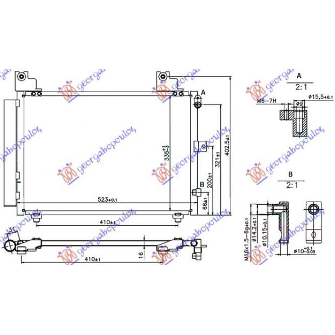  RADIATOR  AC  1,3  BNZ  (49,6x35,1)  CU  FILTRU  pentru DAIHATSU, DAIHATSU TERIOS 97-06