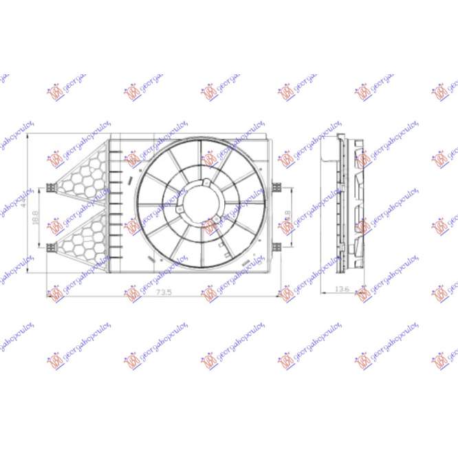 GMV / CARCASA ELECTROVENTILATOR (1.0TSI/1.2-1.4TFSI/1.4-1.6TDI) pentru AUDI, AUDI A1 10-14