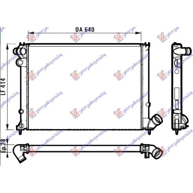  RAD.1.6i8V-1.8i  8/16V  +A/C  (64x40)MAN  (VALEO  CLASSIC)    pentru PEUGEOT, PEUGEOT 406 SDN 96-05
