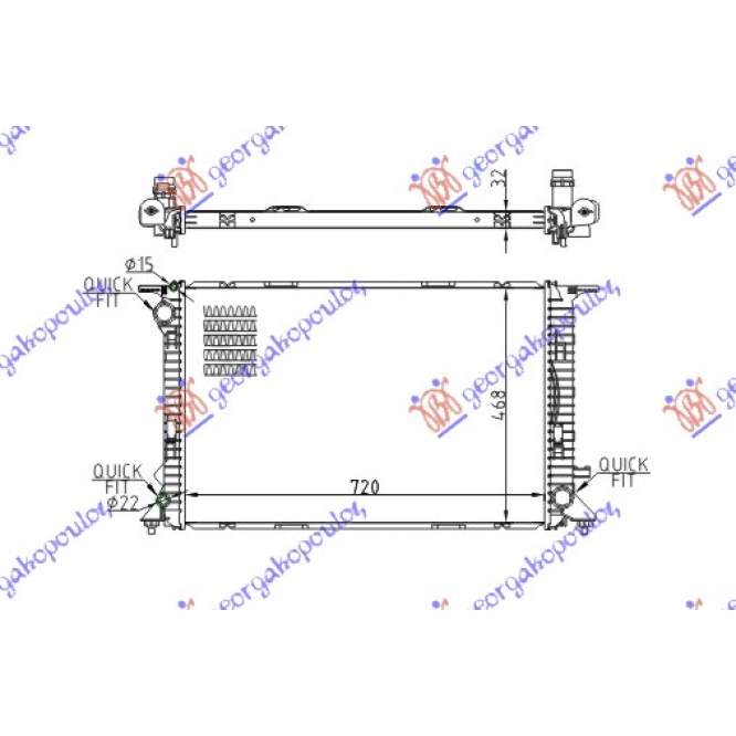  RADIATOR  3.0  TDi/2.8  FSI-3.0  TFSi  (MANUAL/AUTO)  (72x47)  pentru AUDI, AUDI A6 10-14