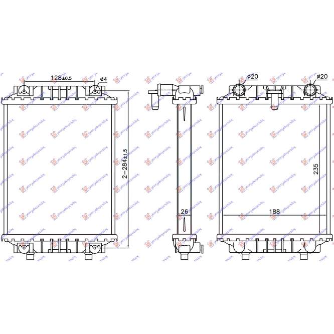 RADIATOR ADITIONAL 3.0 TFSI MANUAL/AUTO (23,5x18,8x2,6) pentru AUDI, AUDI Q5 12-16