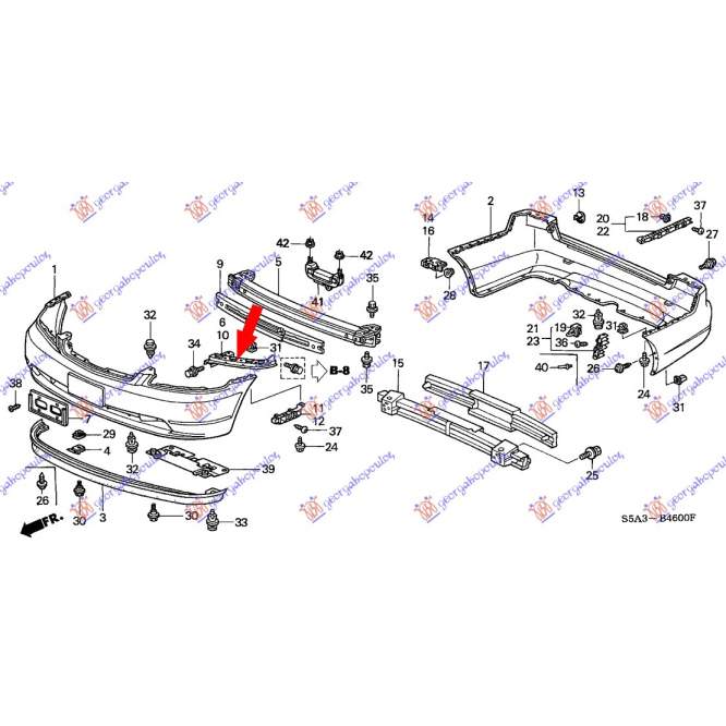 SUPORT BARA FATA - HONDA CIVIC SEDAN 01-04 pentru HONDA, HONDA CIVIC SEDAN 01-04