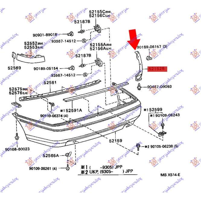 CARENAJ ARIPA SPATE - TOYOTA CARINA E/CORONA 91-95 pentru TOYOTA, TOYOTA CARINA E/CORONA 91-95