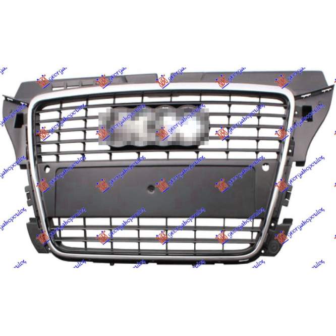 GRILLE (GREY/CHR FRAME) (W/PDS) - AUDI A3 08-12 pentru AUDI, AUDI A3 08-12