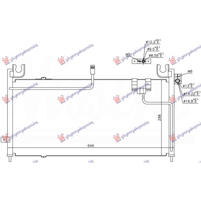 RADIATOR AC BENZINA -DIESEL (638x535x16) pentru MAZDA, MAZDA 323 H/B 97-98
