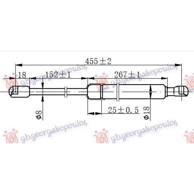 AMORTIZOR LUNETA - MAZDA TRIBUTE 02-08 pentru MAZDA, MAZDA TRIBUTE 02-08