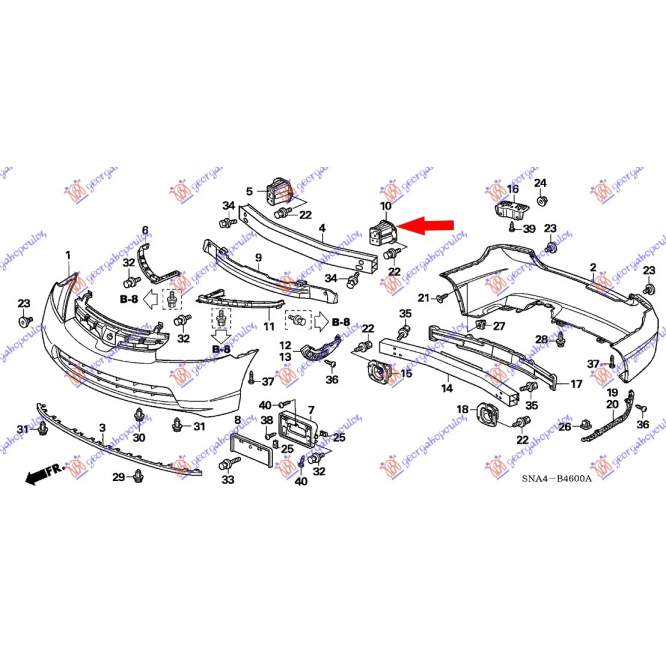 SUPORT BARA FATA - HONDA CIVIC SEDAN 06-11 pentru HONDA, HONDA CIVIC SEDAN 06-11