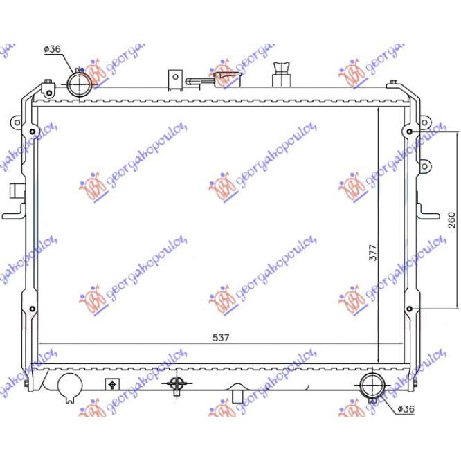 RADIATOR 2.200 DIESEL (34.8x56.9x32) - MAZDA BONGO E1800/2000 83-92 pentru MAZDA, MAZDA BONGO E1800/2000 83-92