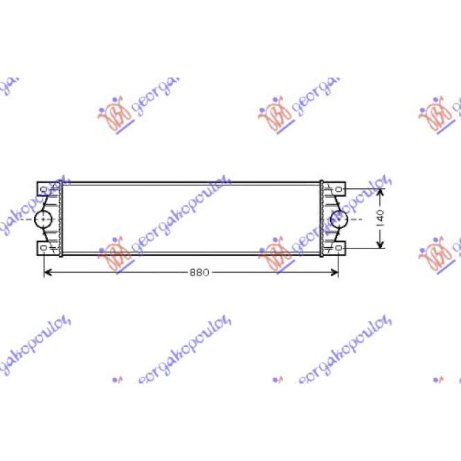 INTERCOOLER DIESEL 03-  (74x17,5x4,0) - RENAULT MASTER/MASCOTT 98-09 pentru RENAULT, RENAULT MASTER/MASCOTT 98-09, PEUGEOT, PEUGEOT EXPERT 07-16, Partea frontala, Radiator Intercooler