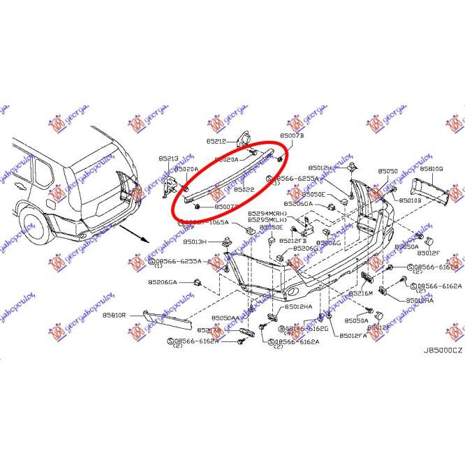 ARMATURA BARA SPATE - NISSAN X-TRAIL 01-14 pentru NISSAN, NISSAN X-TRAIL 01-14