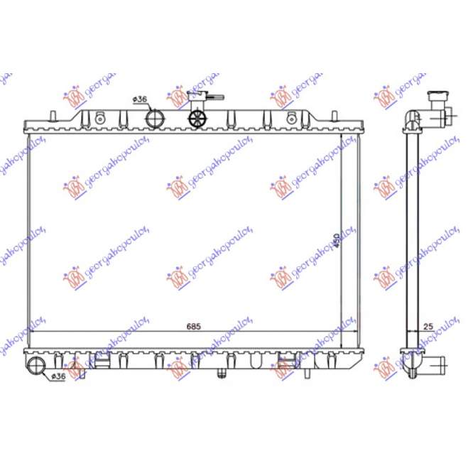 RADIATOR 2.0 T.D 07- (45x69) - NISSAN X-TRAIL 01-14 pentru NISSAN, NISSAN X-TRAIL 01-14