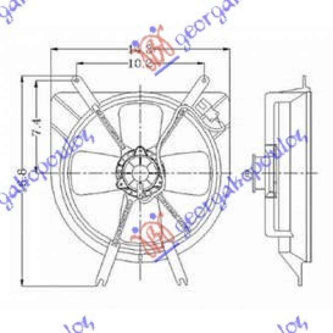 ELECTROVENTILATOR ASSY  COMPLET BENZINA - HONDA CIVIC SEDAN 92-96 pentru HONDA, HONDA CIVIC SEDAN 92-96