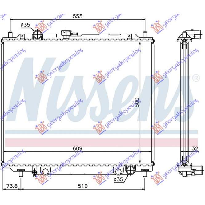 RADIATOR 2.8 TDi MANUAL +/-AC (500x600x32) - MITSUBISHI MITSUBISHI PAJERO 92-95 pentru MITSUBISHI, MITSUBISHI PAJERO 92-95