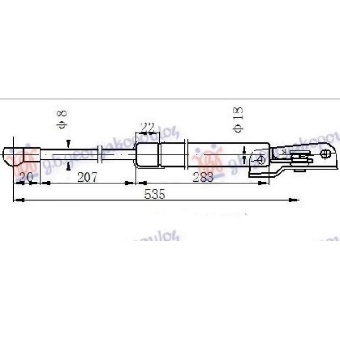 AMORITZOR HAION (535L-375N) pentru SUBARU, SUBARU IMPREZA 08-14