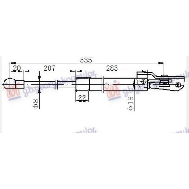AMORITZOR HAION (535L-375N) pentru SUBARU, SUBARU IMPREZA 08-14