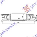 RADIAT INTERC 1,3 JTD-JTDM(45x100x53)90H - ALFA ROMEO ALFA ROMEO MITO 08- pentru ALFA ROMEO, ALFA ROMEO MITO 08-, PEUGEOT, PEUGEOT EXPERT 07-16, Partea frontala, Radiator Intercooler