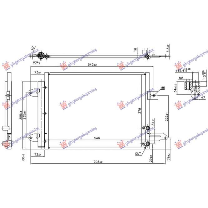 CONDENSER A/C 2.5 PETROL (RS) M/A (546x378x16) - AUDI AUDI A3 08-12 pentru AUDI, AUDI A3 08-12