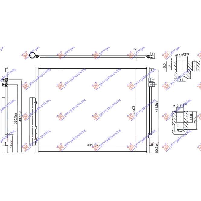 RADIATOR AC TOATE MODELELE DIESEL AUTO (631x464x12) pentru ALFA ROMEO, ALFA ROMEO GIULIA 15-
