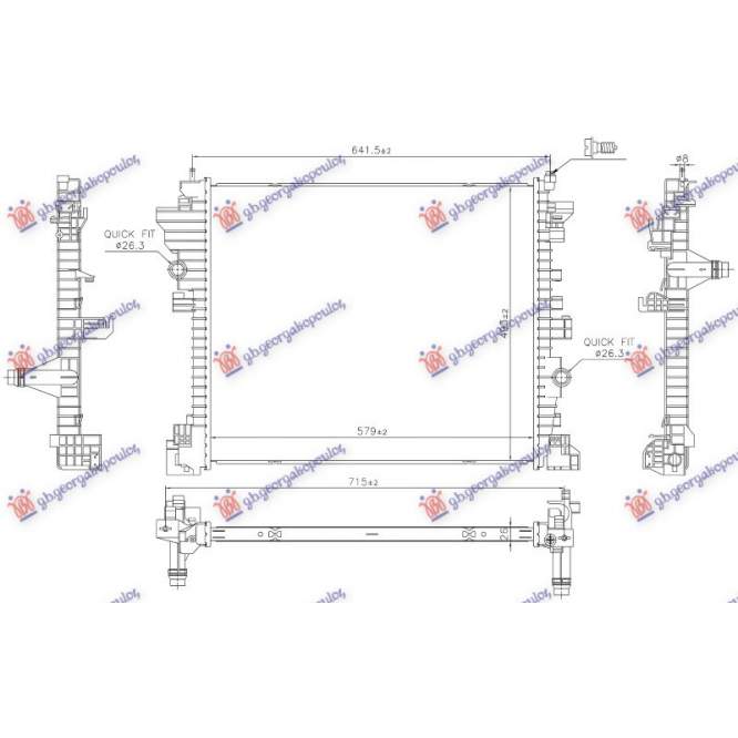 RADIATOR SUPLIMENTAR 2.2 DIESEL - 2.0-2.9 BNZ. (579x493) pentru ALFA ROMEO, ALFA ROMEO STELVIO 16-