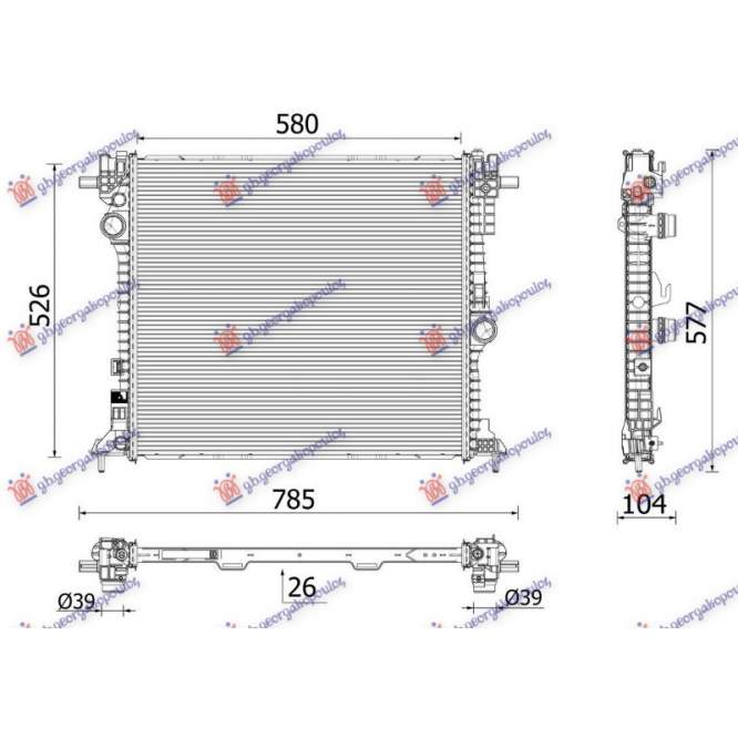 RADIATOR 2.0-2.9 BNZ. (580x526x26) (MAHLE BEHR PREMIUM LINE) pentru ALFA ROMEO, ALFA ROMEO GIULIA 15-