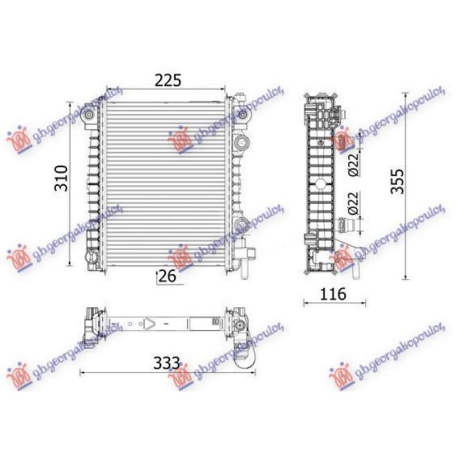 RADIATOR SUPLIMENTAR 2.0 BENZINA (LEFT) (249x166) pentru ALFA ROMEO, ALFA ROMEO STELVIO 16-