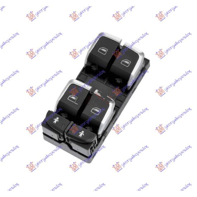COMUTATOR USA FATA (Quatern) (CROMAT/NEGRU) (10pin) STG. pentru AUDI, AUDI A7 SPORTBACK 10-14, PEUGEOT, PEUGEOT EXPERT 07-16, Interior, Comutatoare