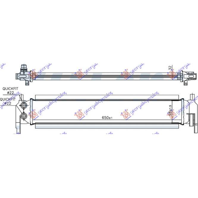 RADIATOR SUPLIMENTAR 1.2 TFSi BNZ. - 1.6 TDi DIESEL (650x98x32) (MAHLE-BEHR) pentru VW, VW GOLF SPORTSVAN 18-