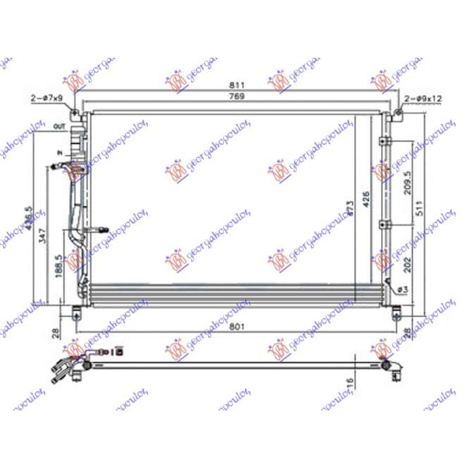 CONDENSER FOR ALL PETROL-DIESEL 06- (730x480x16) - AUDI AUDI A8 02-09 pentru AUDI, AUDI A8 02-09