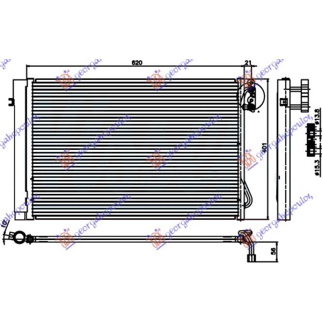 RADIATOR A/C 1,6-2,0-2,5,3,0 BNZ.(58,7x40) - BMW SERIES 3 (E92/93) COUPE/CABRIO 11-13 pentru BMW, BMW SERIES 3 (E92/93) COUPE/CABRIO 11-13