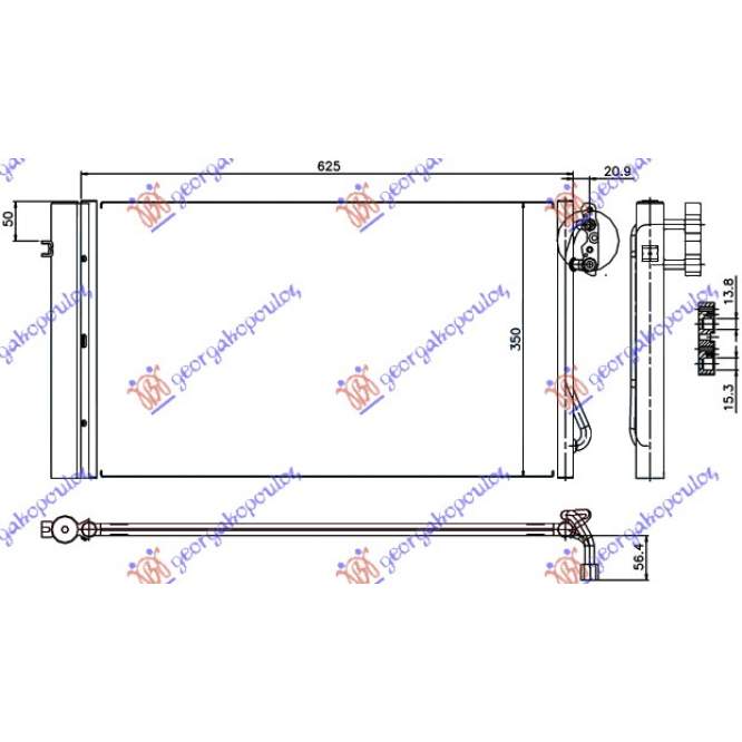 RADIATOR A/C 2.0-3.0 TURBO DSL.(58,7x34) - BMW SERIES 3 (E92/93) COUPE/CABRIO 11-13 pentru BMW, BMW SERIES 3 (E92/93) COUPE/CABRIO 11-13