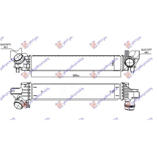 698306210 pentru PEUGEOT, PEUGEOT EXPERT 07-16, Partea frontala, Radiator Intercooler, MINI, MINI CABRIO (F57) 15-21