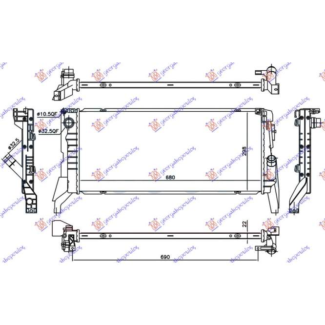 RADIATOR  DIESEL MANUAL (680x298x22) pentru MINI, MINI CLUBMAN (F54) 15-