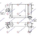 RADIATOR INTERCOOLER 1.2-1.3-1.6 PETROL - 1.5 DCi DIESEL (255x226x62) - DACIA DACIA LODGY 12- pentru DACIA, DACIA LODGY 12-, PEUGEOT, PEUGEOT EXPERT 07-16, Partea frontala, Radiator Intercooler