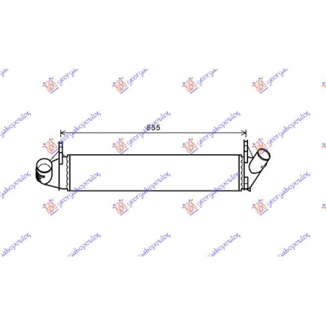 RADIATOR INTERCOOLER1.5DCi (590x120x40) - DACIA DACIA DUSTER 10-17 pentru DACIA, DACIA DUSTER 10-17, PEUGEOT, PEUGEOT EXPERT 07-16, Partea frontala, Radiator Intercooler