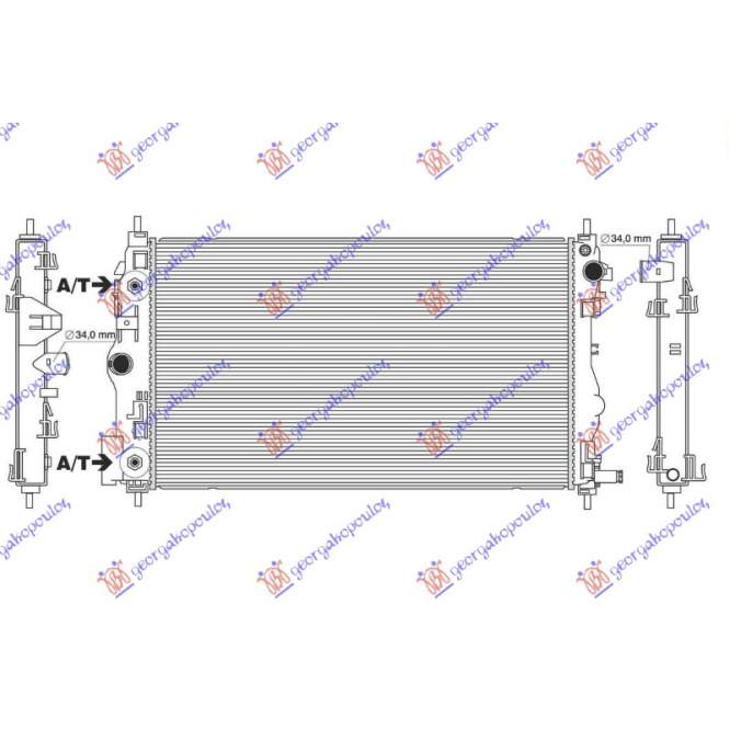 RADIATOR 2.0 DIESEL +/- A/C AUTOMATIC (680x415) - DAEWOO - CHEVROLET CHEVROLET CRUZE 13- pentru DAEWOO - CHEVROLET, CHEVROLET CRUZE 13-