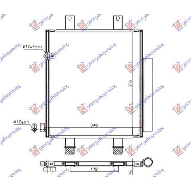 CONDENSER 1.0i 12V (318x370) - DAIHATSU DAIHATSU CUORE 08- pentru DAIHATSU, DAIHATSU CUORE 08-