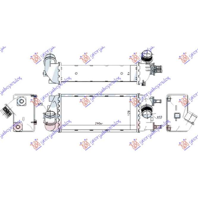 RADIATOR INTERCOOLER 0.9 TURBO PETROL - 1.3 JTD DIESEL (290x130x64) - FIAT FIAT PANDA NEW 12- pentru FIAT, FIAT PANDA NEW 12-, PEUGEOT, PEUGEOT EXPERT 07-16, Partea frontala, Radiator Intercooler