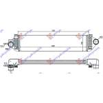 RADIATOR  INTER. 1,6-16V TURBO (655x156x - FORD FOCUS 11-14 pentru FORD, FORD FOCUS 11-14, PEUGEOT, PEUGEOT EXPERT 07-16, Partea frontala, Radiator Intercooler