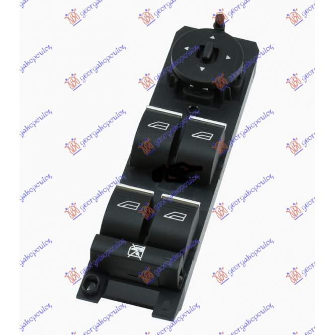 DOOR/MIRROR SWITCH FR.(W/MIRROR FOLD.) (BLACK/SILVER) (QUATERN) (3PIN) - FORD FOCUS 11-14 pentru FORD, FORD FOCUS 11-14, PEUGEOT, PEUGEOT EXPERT 07-16, Interior, Comutatoare
