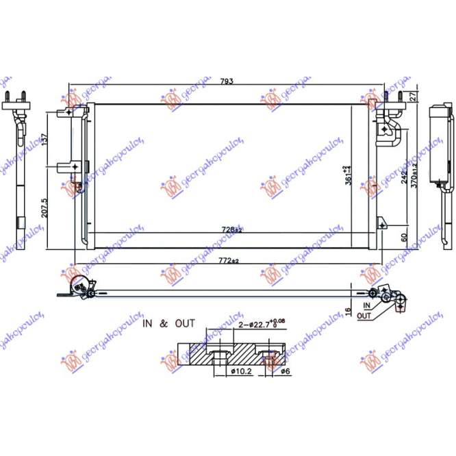 RADIATOR  AC  1.5  EcoBoost  (728x361x16)  (KOYO)  pentru FORD, FORD FOCUS 11-14