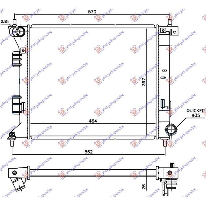  RADIATOR  1.6  T-GDI  BENZINA  MANUAL  (464x397x26)  (KOYO)  pentru HYUNDAI, HYUNDAI i30 5D 12-14